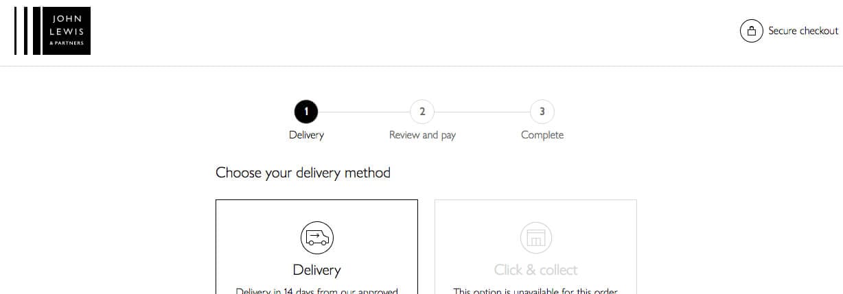 Boost your ecommerce conversion rate with CRO 24 john lewis screenshot - SOZO Web Design Agency