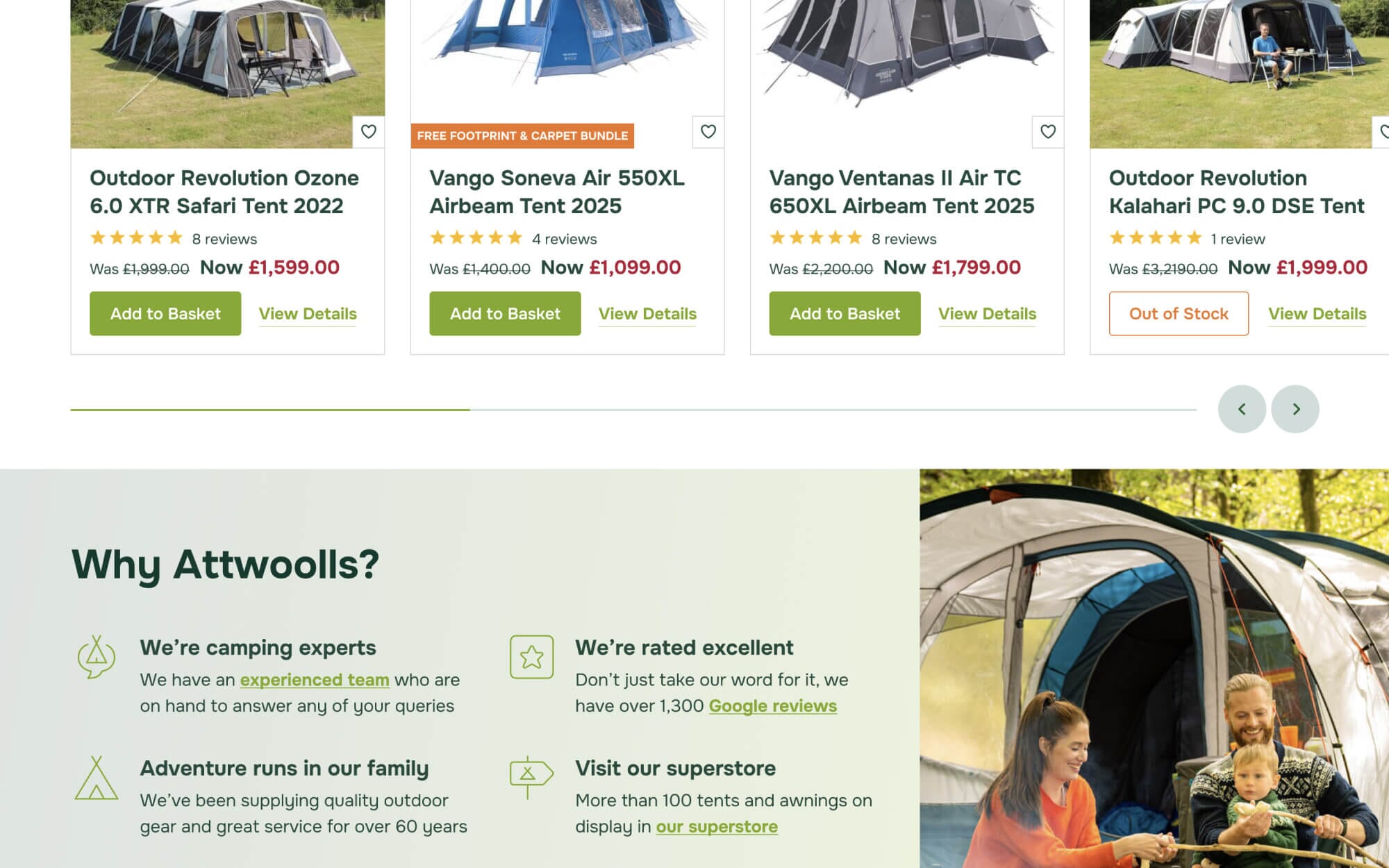 Attwoolls Outdoors - Magento web design