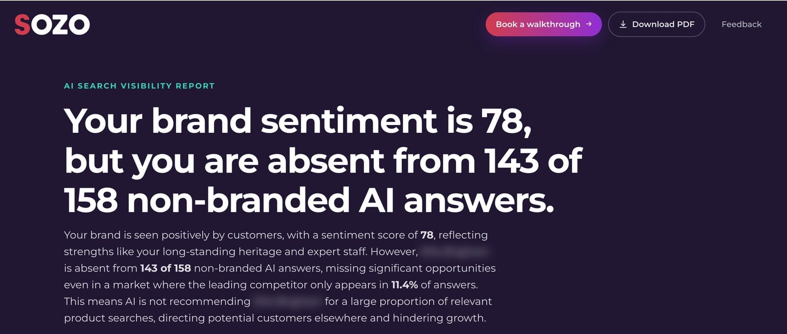 01 ai audit positive sentiment but missing from ai answers - SOZO Web Design Agency