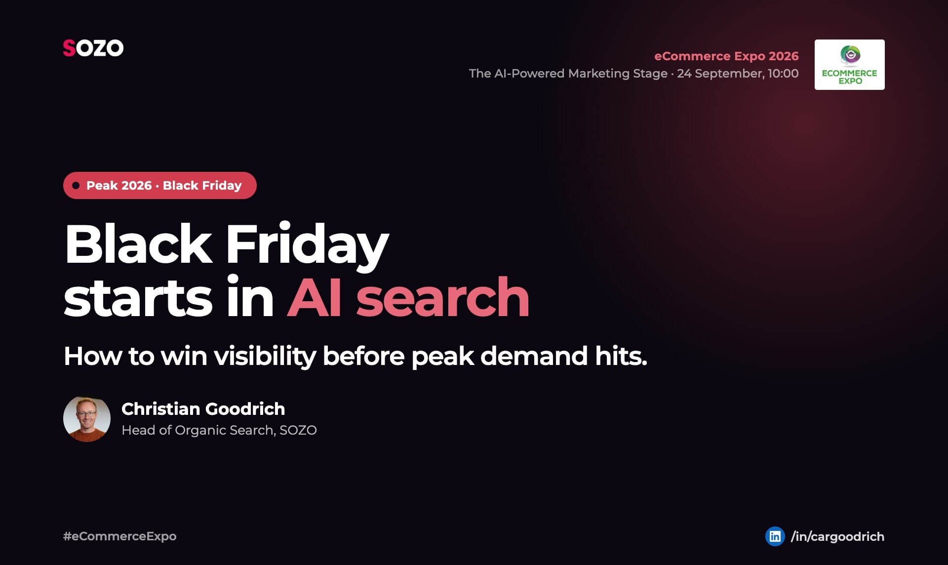 ecommerce-expo-london-christian-goodrich-seo-ai-search-talk-black-friday